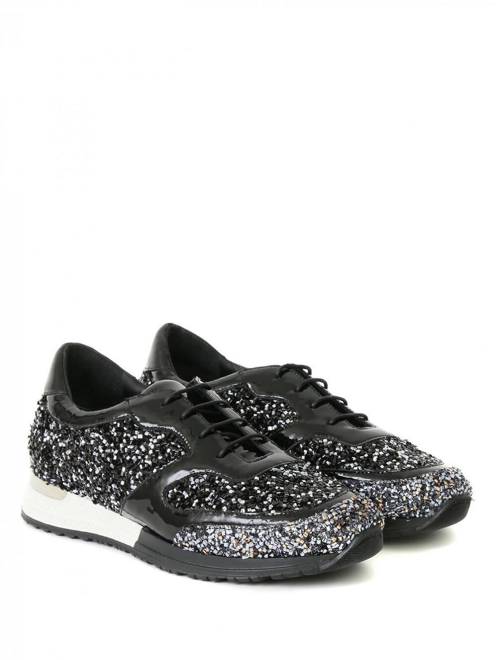La Perla Women’s Size 41 Embellished Black Studded Lace Up Casual Eclectic Shoes